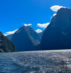 Waterfall in Milford Sound