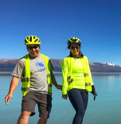 Couple cycling Alps to Ocean