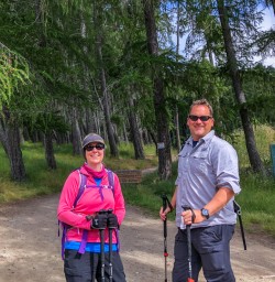 Couple at Lake Tekapo, Canterbury New Zealand