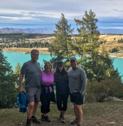 Group above Lake Tekapo, Canterbury New Zealand