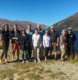 Group at Lake Hawea Lookout, Otago New Zealand