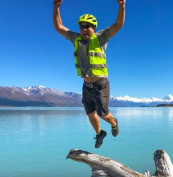 Jumping at Lake Pukaki