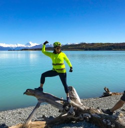 Posing at Lake Pukaki