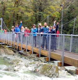 Group at Routeburn Track bridge