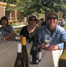 Wine tasting at Kinross wineyard winery, Otago New Zealand