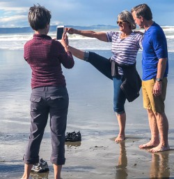 Yoga at Waihuku Beach, Canterbury New Zealand