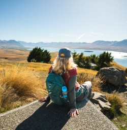 7. Solo guest looking out over Lake Tekapo