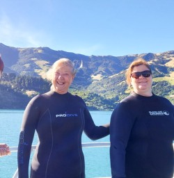 7. Three guests dolphin swim