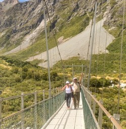 7. Two guests on Swing bridge Hooker Valley Pure South 12 Feb 23