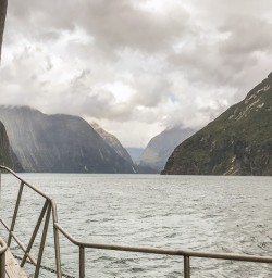 Boat tour at at Milford Sound, Fiordland New Zealand