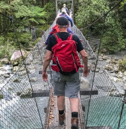 Crossing Lake Ada, Milford Sound Fiordland National Park New Zealand
