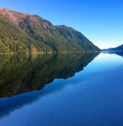 Jetboating across Lake McKerrow