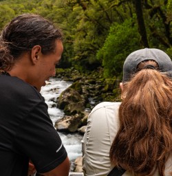 Guest and guide at The Chasm Milford Sound