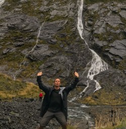 Guide at Homer Tunnel, Fiordland New Zealand