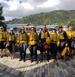 Kayaking group at Picton, Marlborough Sounds New Zealand