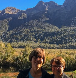 Ladies at Mirror Lakes, Fiordland New Zealand