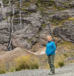 Lady at Homer Tunnel, Fiordland New Zealand