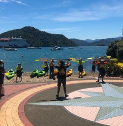 Practicing kayak at Picton, Marlborough New Zealand