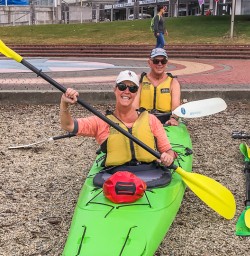 Group ready to kayak at Picton, Marlborough New Zealand