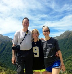 hikers at routeburn track valley