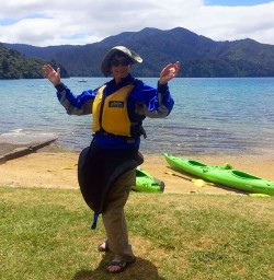 Here's Helen Ready for Sea Kayaking at Queen Charlotte Sound