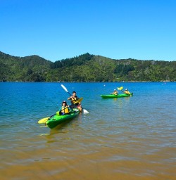 Kayaking in the gorgeous Queen Charlotte Sound.