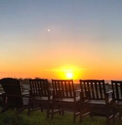 Sun setting at Punakaiki resort