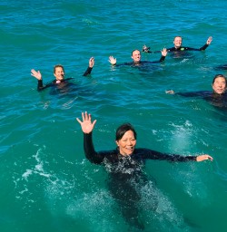 Swimming at Akaroa