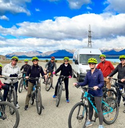 8. Group biking Lake Tekapo