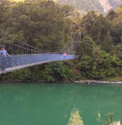 8. Guests crossing bridge Fiordland National Park