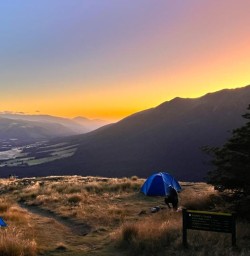 8. Tents set up at sunset Bushline Hut