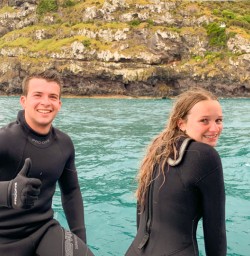 8. Youn guest couple Dolphin swim