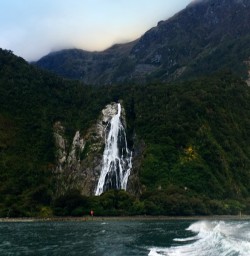 Bowen Falls on a 'quiet' day at Milford Sound!