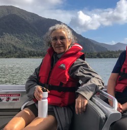Couple on Jetboat at Hollyford river, Fiordland New Zealand