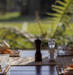 Dinner at Martins Bay Lodge, Fiordland New Zealand