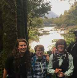 Group at Arthur river, Fiordland New Zealand