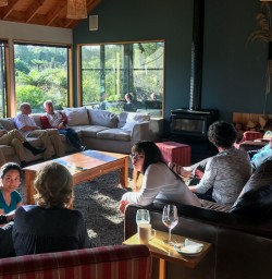 Group at Martins Bay Lodge, Fiordland New Zealand