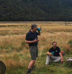 Group at Routeburn track valley, Otago New Zealand