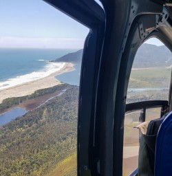 Helicopter tour at Martins Bay, Fiordland New Zealand