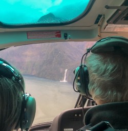 Helicopter tour at Milford Sound, Fiordland New Zealand