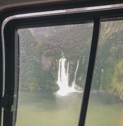 Helicopter tour at Miford Sound, Fiordland New Zealand