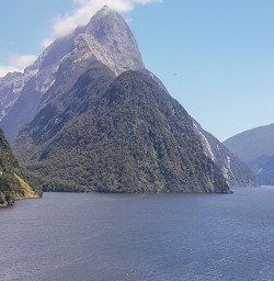 Milford sound view from helicopter, Milford Sound Fiordland Southland New Zealand