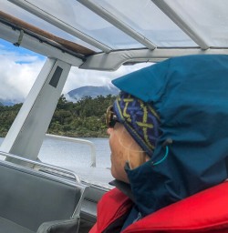 Jetboat at Hollyford river, Fiordland New Zealand