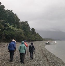Jetboat at Hollyford river, Fiordland New Zealand