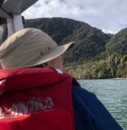 Jetboat at Hollyford river, Fiordland New Zealand