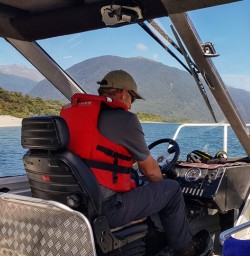 Jetboat on Lake Mckerrow, Fiordland New Zealand