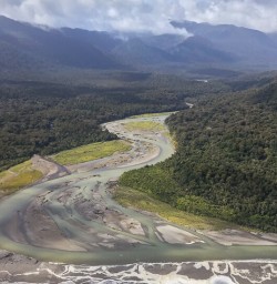 Kaipo Bay view from helicopter, Fiordland New Zealand