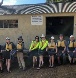 Kayaking group at Lochmara Lodge, Marlborough Sounds New Zealand