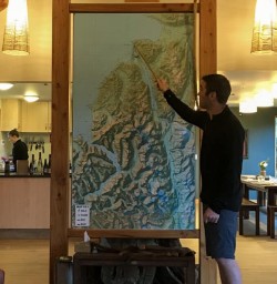 Fiordland map at Martins Bay Lodge, Fiordland National Park New Zealand