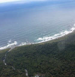 Martins Bay view from helicopter, Fiordland Southland New Zealand